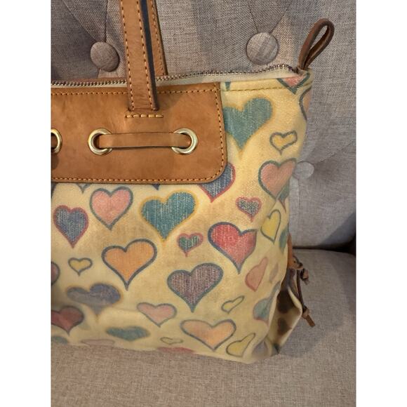 VINTAGE DOONEY & BOURKE Sweetheart Collection Scribble Heart Charm Shoulder Bag - Picture 3 of 16